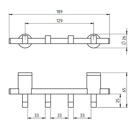 Novaservis Metalia 2 négyágú fogas, króm 6243,0