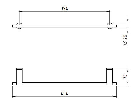 Novaservis Metalia 2 törülközőtartó 450 mm, króm 6227,0