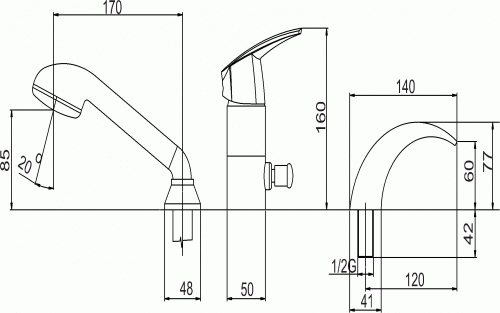 Novaservis Metalia 56 3 lyukas perembe szerelhető kádcsaptelep, króm, STANDARD 50047,0