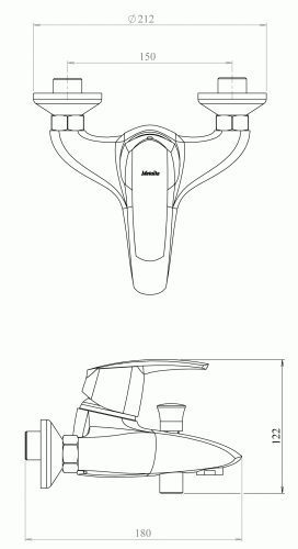 Novaservis Metalia 56 kádcsaptelep zuhanyszettel, króm, ECO 56020,0