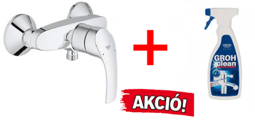 GROHE Eurosmart egykaros zuhany csaptelep 33555002 + Grohe Grohclean 500 ml tisztítószer (33555002A)