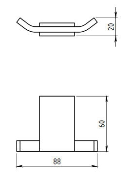 Novaservis Metalia 9 dupla akasztó, króm 0956,0