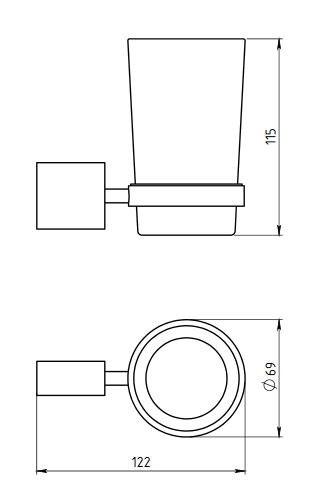 Novaservis Metalia 10 üveg fogmosópohár, króm 0006,0