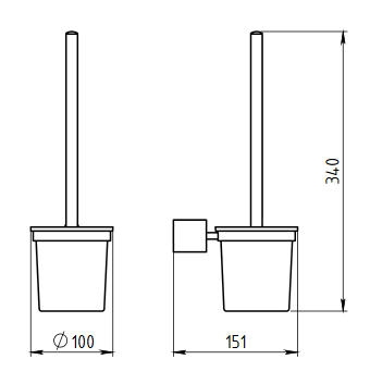 Novaservis Metalia 10 WC-kefe tartó kefével, króm 0033,0
