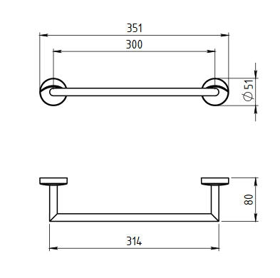 Novaservis Metalia 11 törülközőtartó 350 mm, króm 0126,0