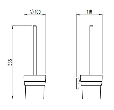 Novaservis Metalia 11 WC-kefe tartó (kefével), króm 0133,0