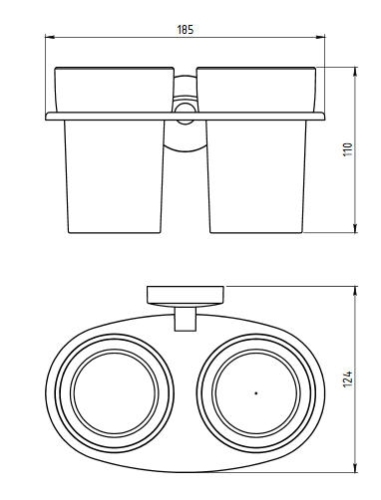 Novaservis Metalia 11 dupla pohártartó, króm 0157,0