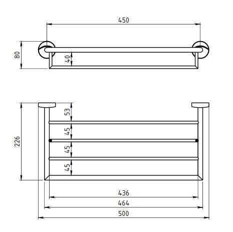 Novaservis Metalia 11 nagy törülközőtartó polc 500 mm, króm 0145,0