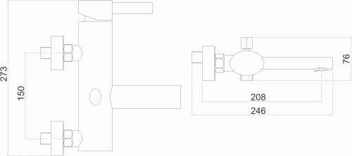Novaservis Nobless Oval fali kádcsaptelep, króm 32020/1,0