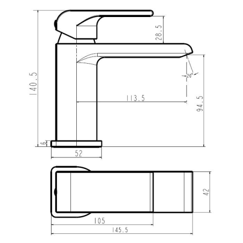 Novaservis Nobless Sharp mosdócsaptelep leeresztő szett nélkül, króm 37001/1,0