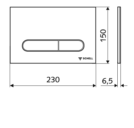 SCHELL LINEAR round WC-nyomólap, matt króm 030686499