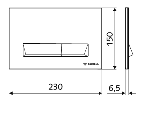 SCHELL LINEAR II WC-nyomólap, fényes króm 030690699