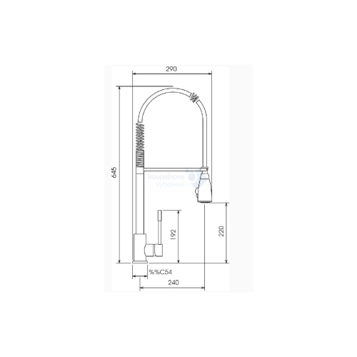 Novaservis Tower Tech konyhai csaptelep kihúzható zuhanyfejjel, króm 12481,0