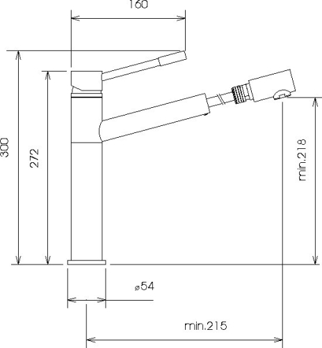 Novaservis Tower Tech konyhai csaptelep kihúzható zuhanyfejjel, króm 12181,0