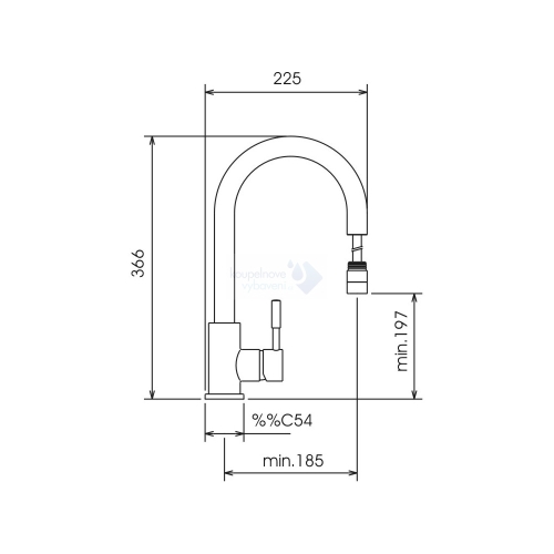 Novaservis Tower Tech konyhai csaptelep kihúzható zuhanyfejjel, króm 12781,0