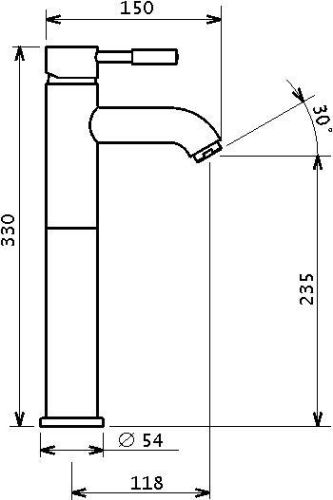 Novaservis Tower Tech magasított mosdó/mosogató csaptelep leeresztő szett nélkül, króm 12501TC,0