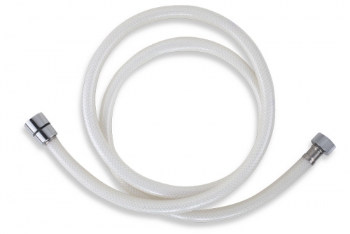 Novaservis műanyag zuhanycső, fehér-króm, PVC/155,1