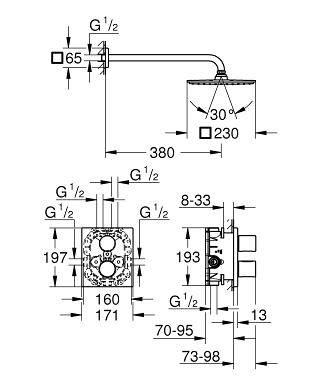 Grohe Grohtherm 3000 Cosmopolitan zuhany szett Rainshower Allure 230, 34572000