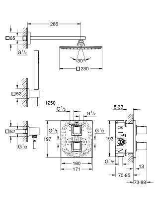 Grohe Grohtherm Cube zuhany szett Rainshower Allure 230, 34506000