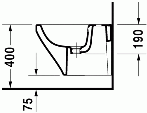 Duravit Durastyle compact fali bidé, 48x37 cm 2285150000