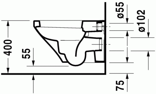 Duravit Durastyle fali wc, 54x37 cm 2552090000