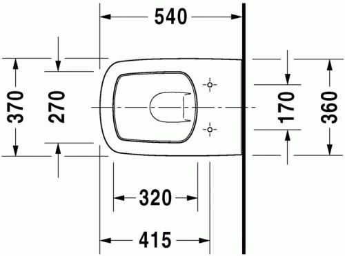 Duravit Durastyle fali wc, 54x37 cm 2552090000