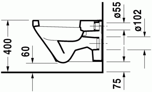 Duravit Durastyle lapos öblítésű fali wc, 54x37 cm 2540090000