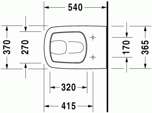 Duravit Durastyle lapos öblítésű fali wc, 54x37 cm 2540090000