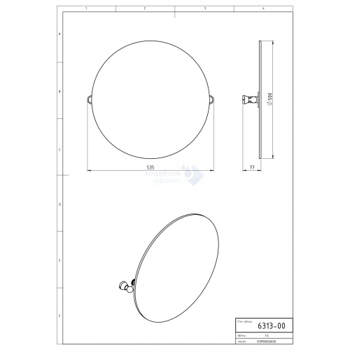 Novaservis Metalia 3 kerek tükör 50 cm, króm 6313,0