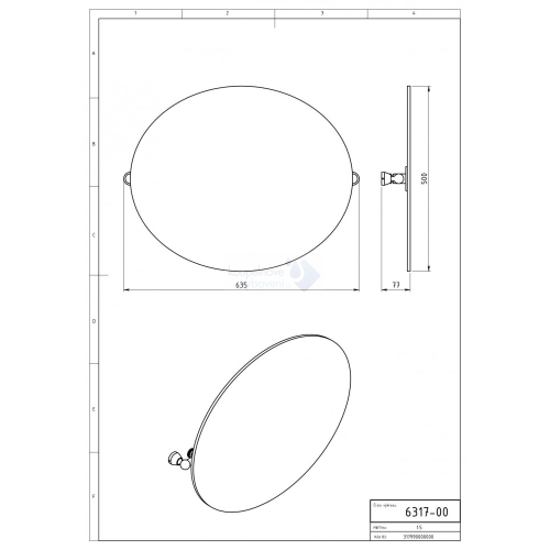 Novaservis Metalia 3 ovális tükör 60x50 cm, szatén-króm 6317,9