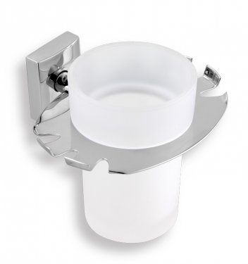 Novaservis Metalia 12 üvegpohár fogkefetartóval, króm 0249,0