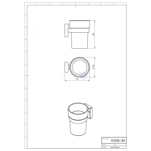 Novaservis Metalia 12 üveg fogmosópohár tartóval, króm 0206,0 (K)
