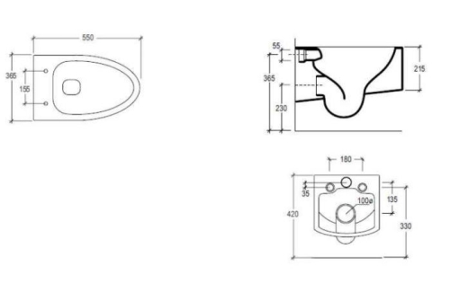 GSG Ceramic Boing fali wc BOWCSO