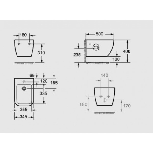 AREZZO design Ohio fali bidet AR-203