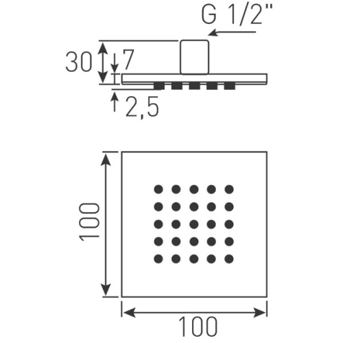 Ferro Quadro fix fejzuhany, króm, DSP02