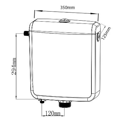 Aqualine WC tartály, öblítőmechanikával és összekötő csövekkel, ABS, duálnyomógombos (T1801-S)