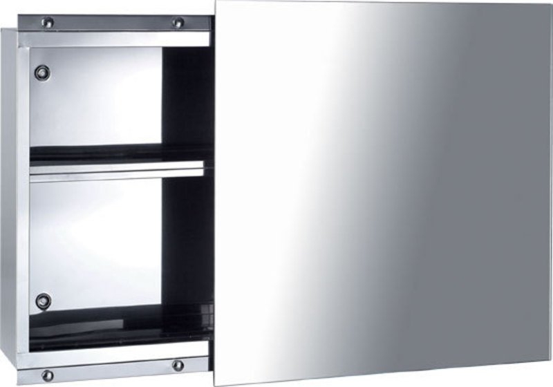 Aqualine SPARK inox tükrös fürdőszoba szekrény, 45x45x12 cm (PCA004)