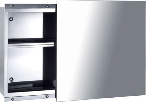 Aqualine SPARK inox tükrös fürdőszoba szekrény, 45x45x12 cm (PCA004)