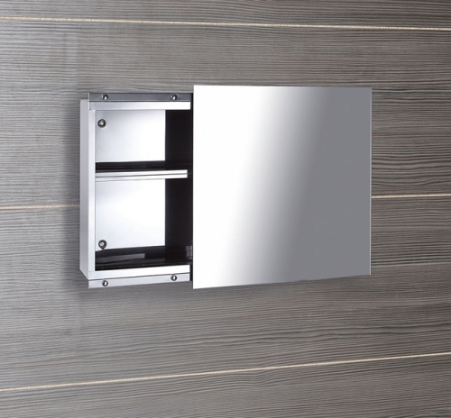 Aqualine SPARK inox tükrös fürdőszoba szekrény, 45x45x12 cm (PCA004)