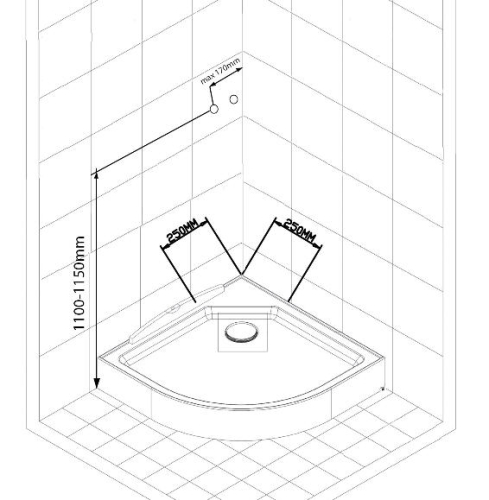 Aqualine AIGO 90x90 cm íves zuhany box, fehér profil, transzparent üveg (YB93)