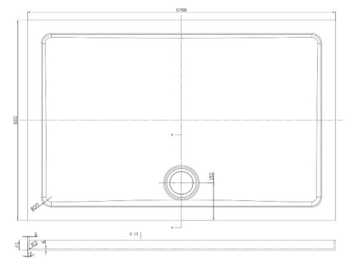 Aqualine STARYL 120x80x4 cm szögletes zuhanytálca (RS290)