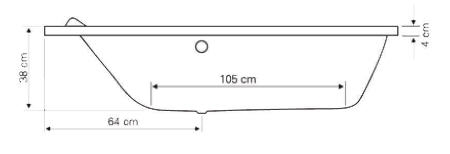 Aqualine Orava 150x90 cm-es aszimmetrikus kád, balos (G1590)