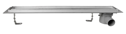Aqualine Inox padlóösszefolyó burkolható rosttal, 76x14 cm, Inox (2710-80)