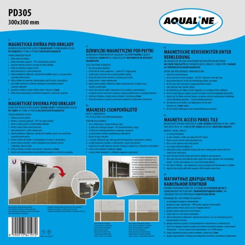 Aqualine Mágneses csempeajtó 300X300 (PD305)