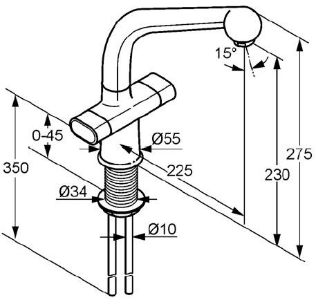 Kludi Swingline álló mosogatócsaptelep, króm, 316270514