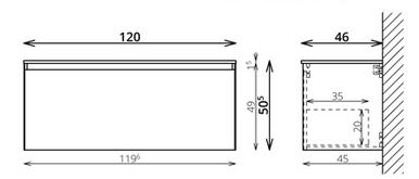 Tboss Prisma Glass Mirror 120x50 fürődszobai tükrös szekrény