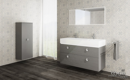 Tboss Quattro 120 2F fürdőszobai alsó szekrény, 2 fiókkal mosdóval