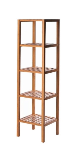 Aqualine Polcos piperetartó állvány, 100% bambusz, 5 polcos, 37x33x140 cm (11011408)