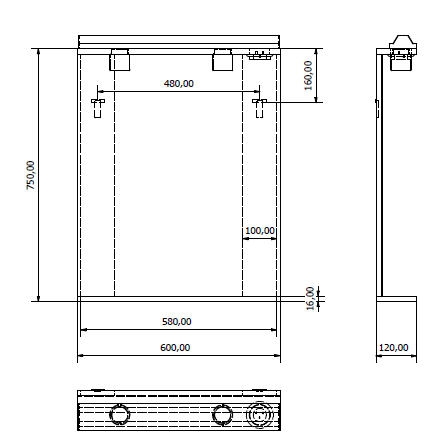 Aqualine EKOSET tükör világítással 60x75x12cm, fehér (57059)