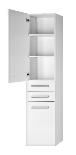 Aqualine VEGA álló szekrény szennyestratóval, 40x184x31cm, fehér (VG180)